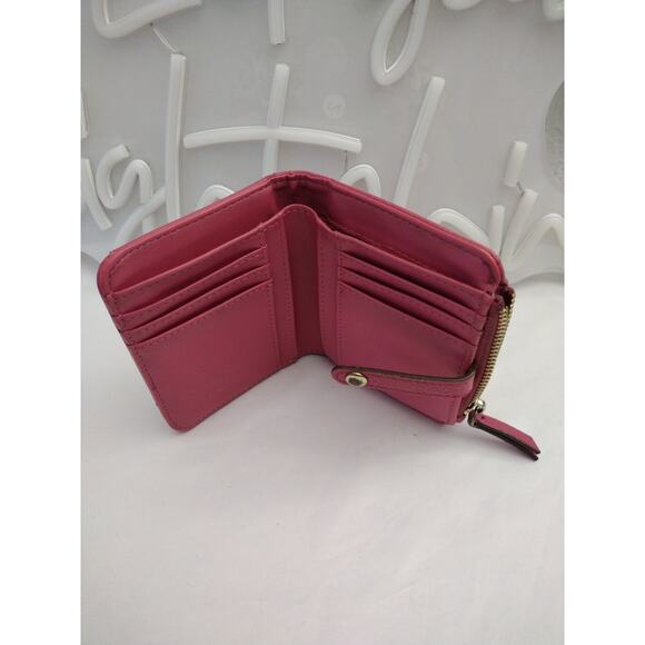 Nanette Lepore Liza Bifold Wallet/Organizer Hot Pink 5X4 in - Picture 6 of 6